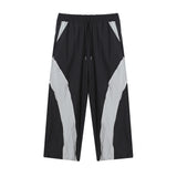 Nylon Two-Tone Curve Line Pants