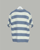 Brin collar striped knit