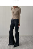 Snap Ribbed Cardigan Knit T-shirt