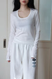 Span Studded U-Neck Tee