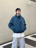 Scotch line cropped hooded parka