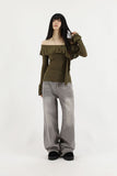 Grayish washed denim jeans