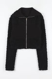 May color matching fur zip-up