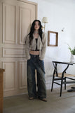 Feather chain scarf fur cardigan
