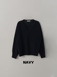 [Premium] Whole Garment Dust V-Neck Knit