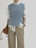 Two-Silt Unbalance Knit Vest