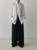 Hira Striped Wool Wide Slacks