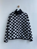 Mohair Checker Knit Zip-Up