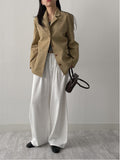 Della Leather Single Loose Fit Jacket