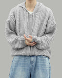 Notty Knit Hood Zip Up