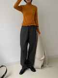 Reverse Cutting Warmer Mock Collar T-Shirt