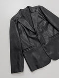 Nude Loose Fit Single Leather Jacket