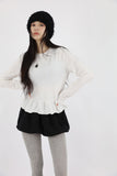 Sheath frill brushed tee