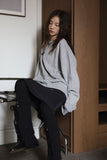 Leather Overfit Buckle Sweatshirt