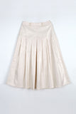 Bold Leather Pleated Skirt