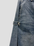 Folded Unuse Snap Denim Pants