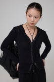 Satin cardigan hoodie