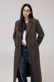 Raven quilted wool double long coat