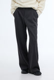 Flood pintuck brushed trousers