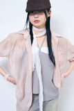 Wrinkle see-through summer scarf