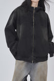 Smoke washed denim hooded jumper