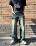 Keep patch denim pants