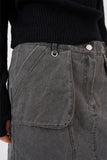 Denim solid pocket mini skirt