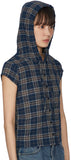 Teddy check blouse hoodie