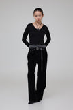 Velour wide trousers
