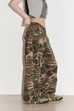 Camo ripstop side folding wide pants