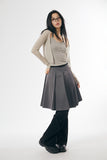 Grace pleated midi skirt