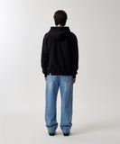 mah CUT OFF APPLIQUE ZIP-UP HOODIE