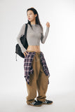 Moist slim see-through crop long sleeve