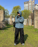 Linf hooded denim shirt