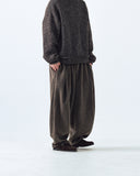 Deep Tuck Herringbone Balloon Pants