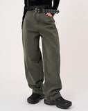 Deep tint wide denim pants
