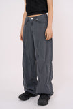 Red clown wide denim pants
