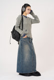 Linda wool damage V-neck knit