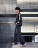 Ege one-tuck semi-wide denim pants
