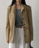 Della Leather Single Loose Fit Jacket