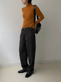 Reverse Cutting Warmer Mock Collar T-Shirt