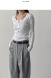 Henley Neck Ribbed Slim Fit T-Shirt
