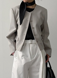 Bena Boucle No Collar Short Jacket
