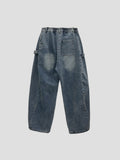 Folded Unuse Snap Denim Pants