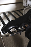 Studded flat long boots