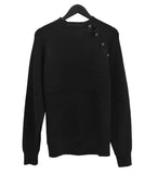 Slit semi-polar button knit