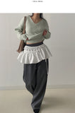 Double Frill Layered Wrap Skirt