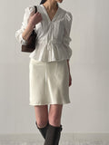 Cello V-neck shirring blouse