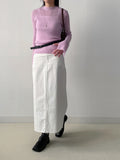 Kid Mohair Slit See-Through Knit