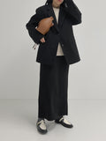 Wear Wool High Waist Long Skirt